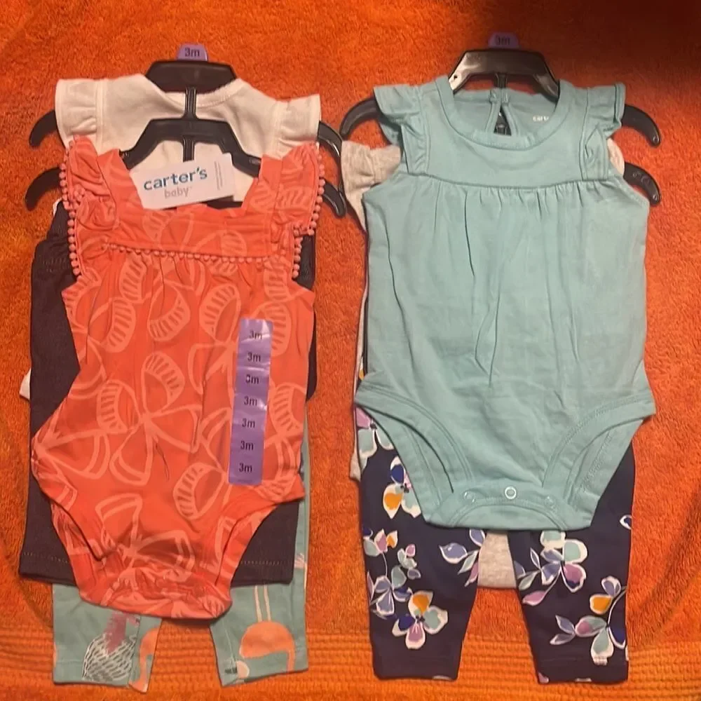 Carter's Kids' 4-piece Sets 3 Months 4 Shirts 4 Leggings